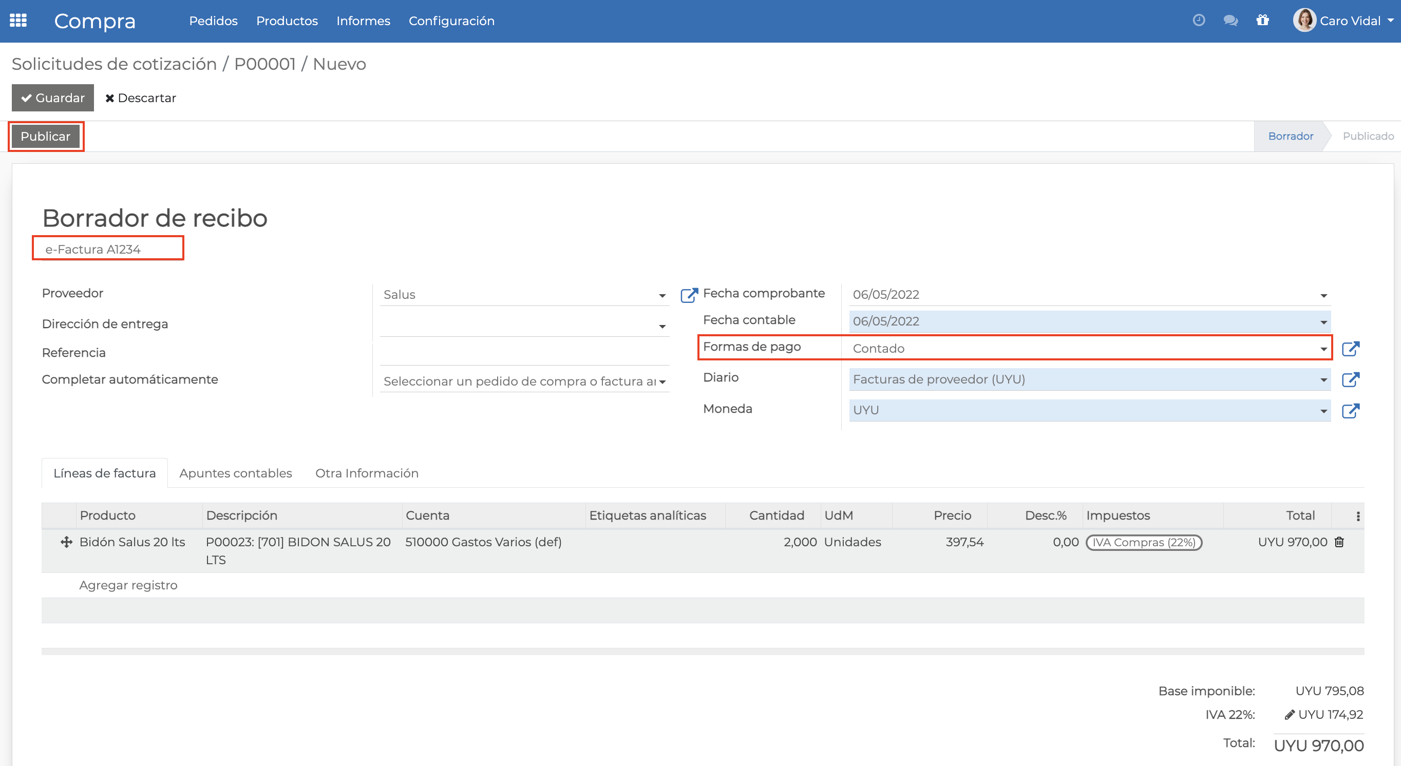 Imagen 3: Borrador de recibo Imagen 3: Borrador de recibo